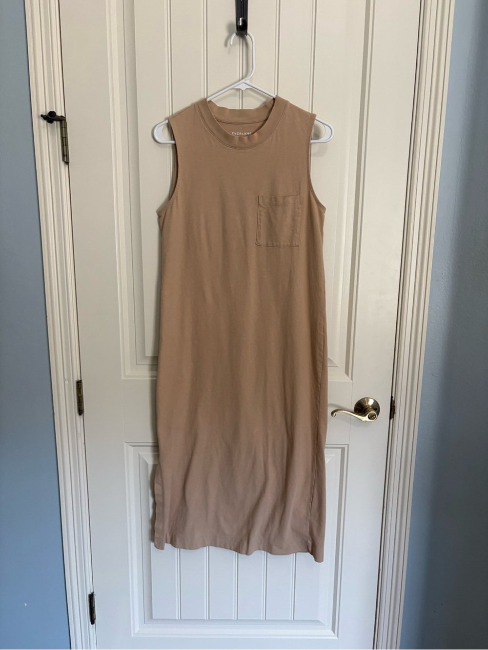 Everlane Sleeveless Tan Midi Tank Dress